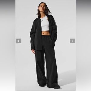 ALO Yoga Black Pants High Waist Leg Track Pant with Mesh